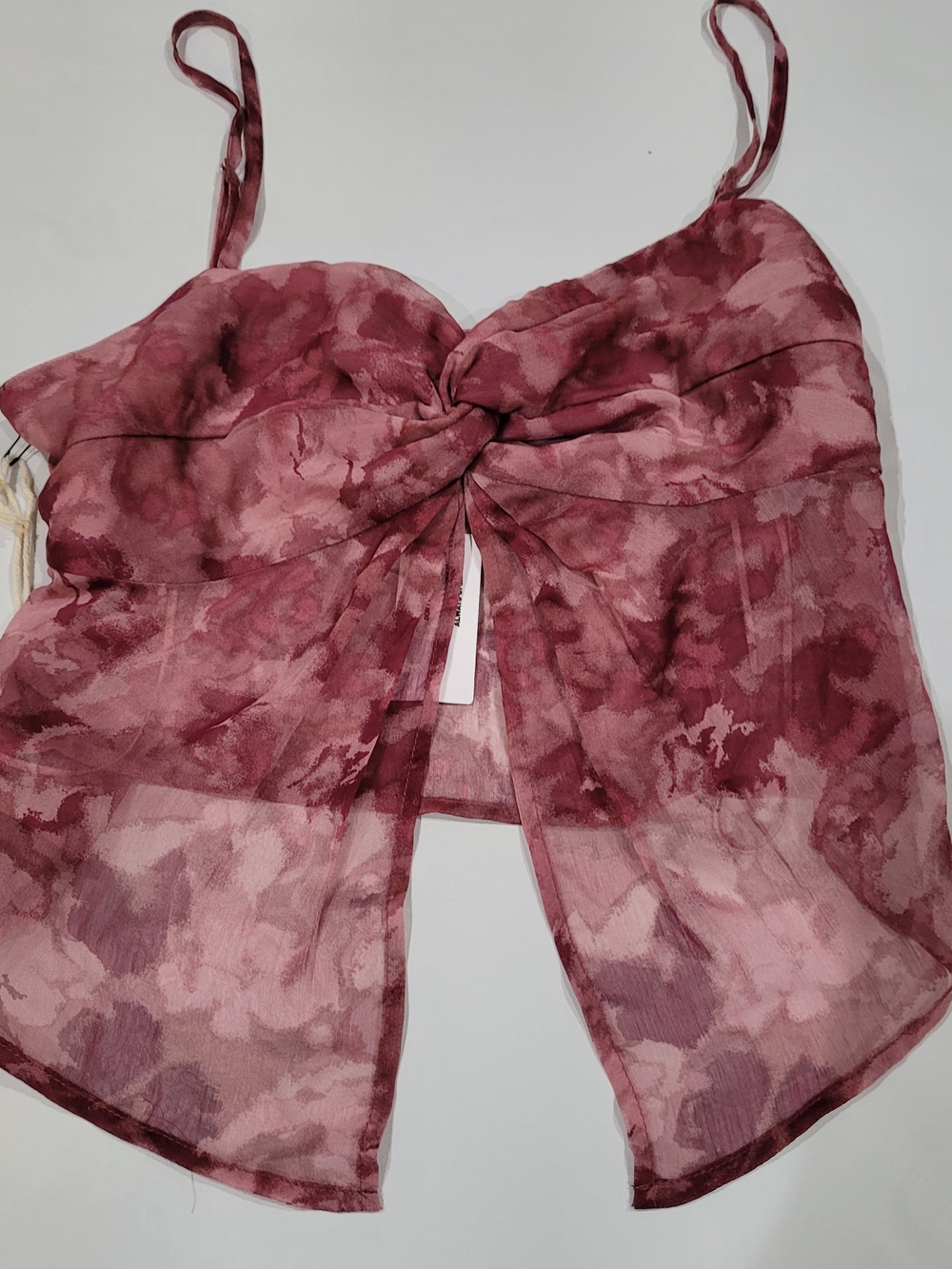 Tilly's Rose Pink Twist-Front Sheer Camisole
